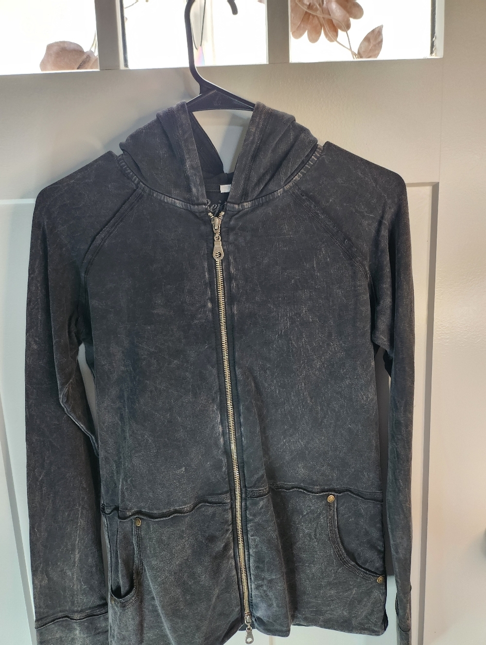 Washed Black Full-Zip Hoodie Jacket